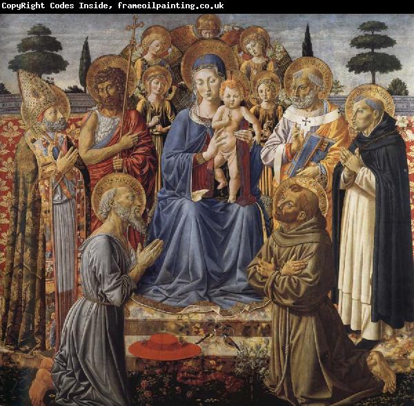 Benozzo Gozzoli The Virgin and Child Enthroned among Angels and Saints